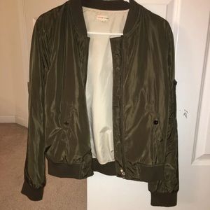 Olive green bomber jacket